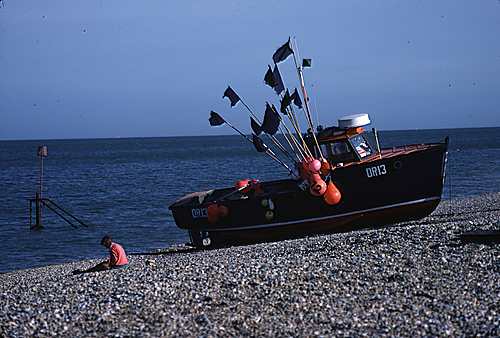 Am Strand von Deal in Kent, 1984